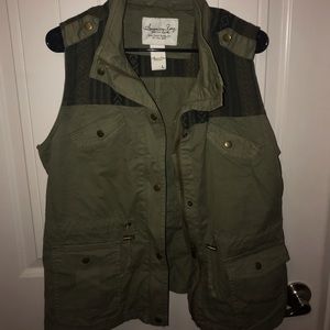 green cargo vest with aztec print